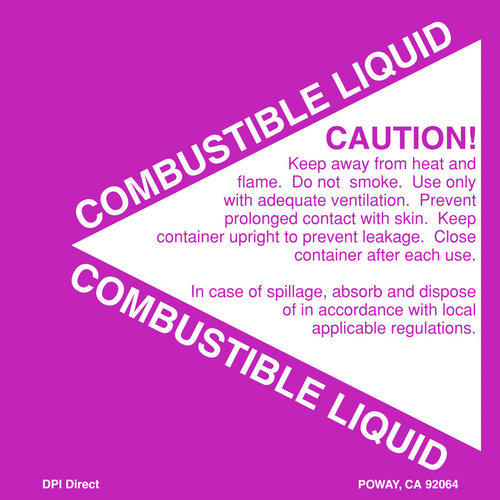 Combustible Liquid - Stock Label - DPI Direct LabelLlama