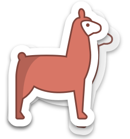 custom llama die cut sticker